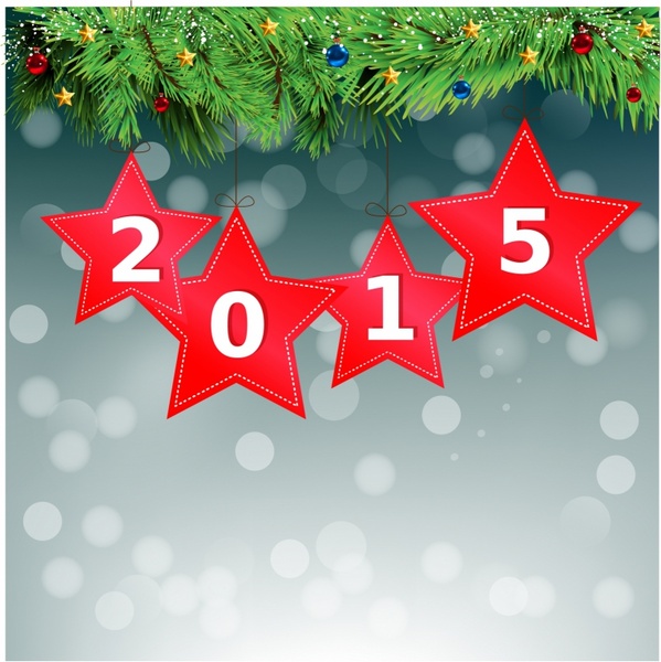 red star 2015 Happy New Year Background