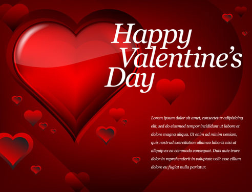 red style for valentine day design vector 
