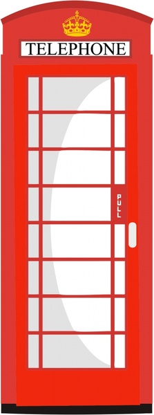 Red telephone box vector illustration Vectors graphic art designs in