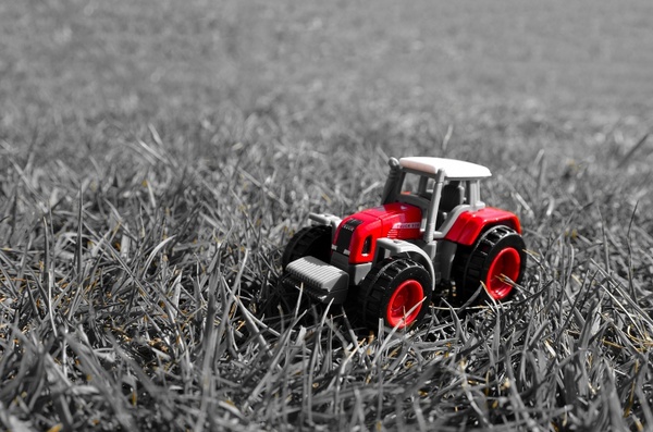 red tractor toy