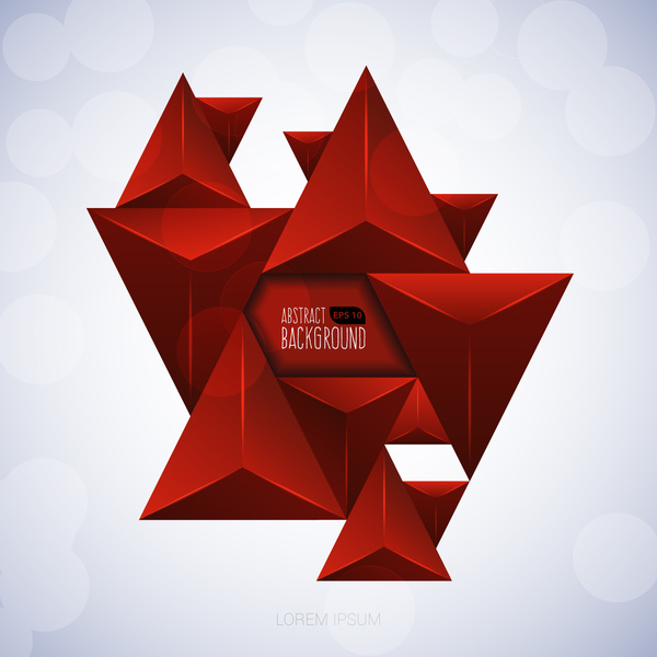 Red triangle abstract background Vectors graphic art designs in