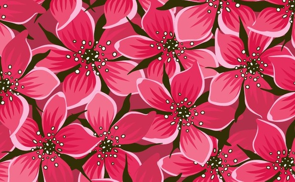 red vector flower pattern