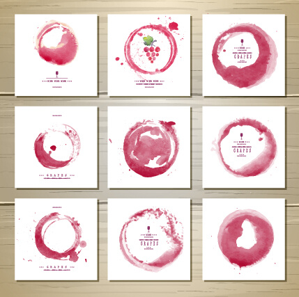 red watercolor wine background vector