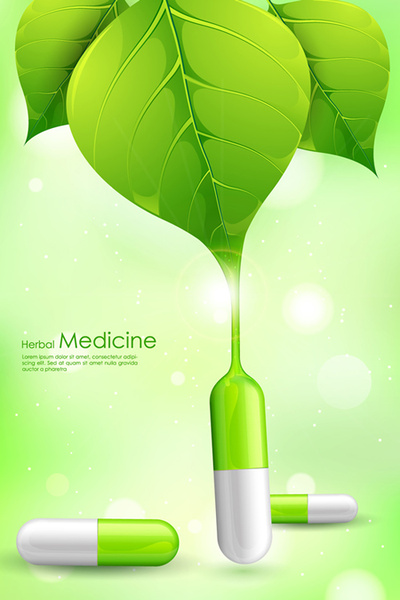 refreshing herbal medical vector background