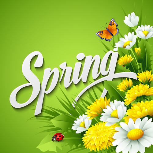 refreshing spring flower backgrounds vector
