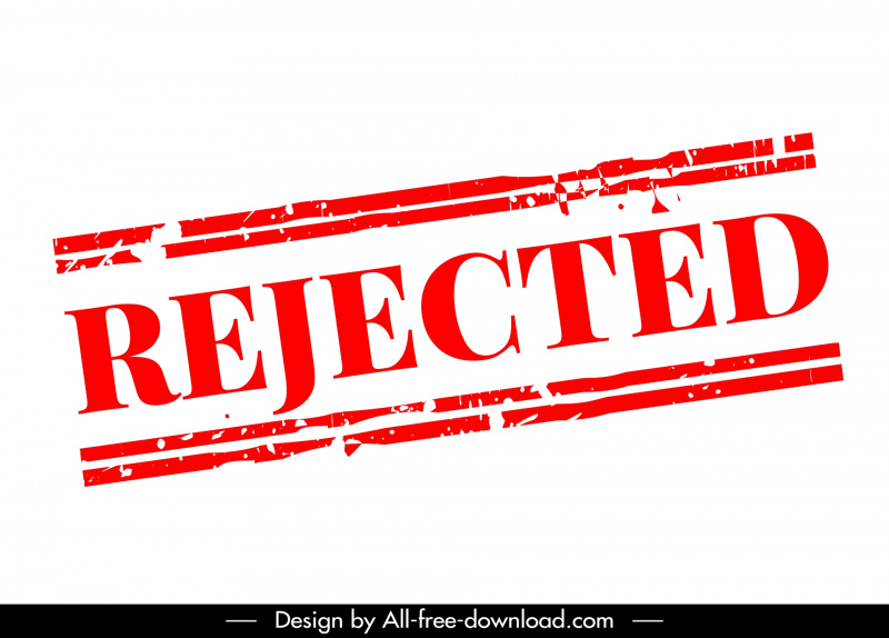 rejected stamp template retro flat text line border