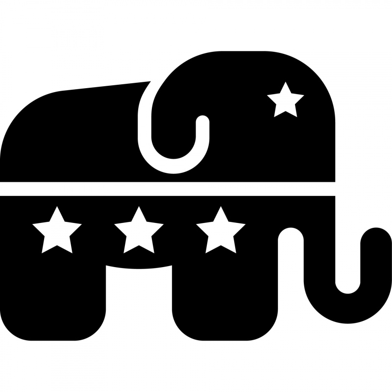 republican sign icon flat silhouette elephant stars outline 