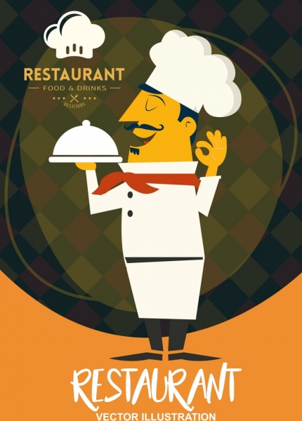 restaurant background serving cook icon classical decor