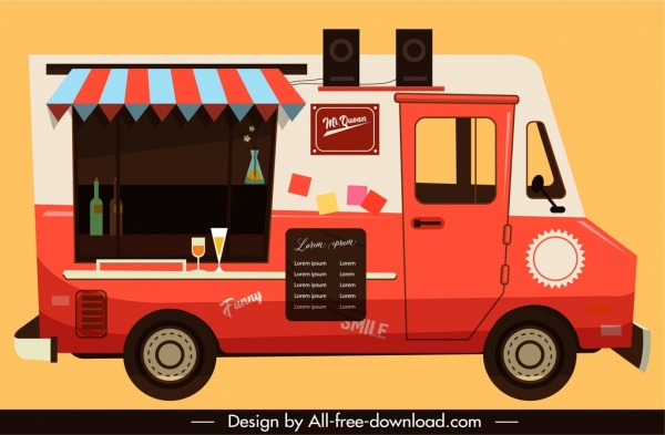 restaurant car icon flat colored classical sketch