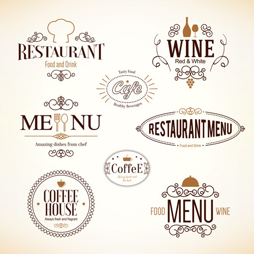 restaurant food menu logos vector design 