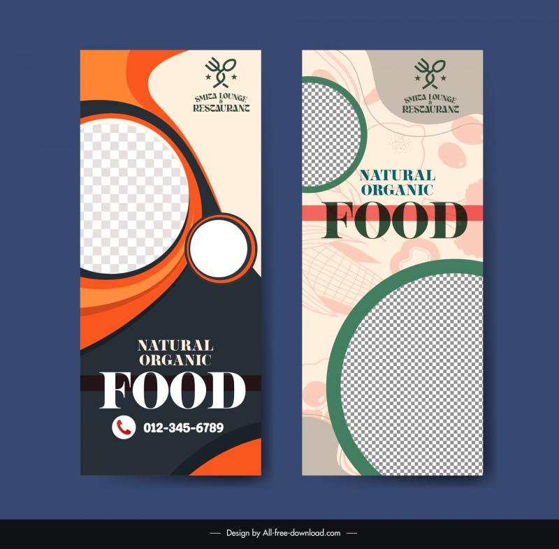 Restaurant food menu standee checkered circles curves decor Vectors ...