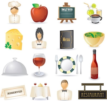 restaurant kitchen icon 02 vector