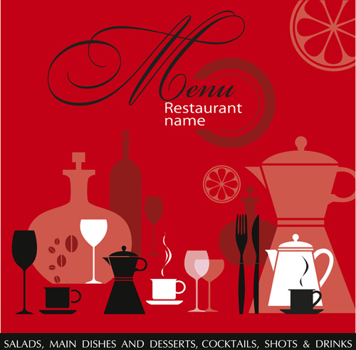 restaurant menu background vector set