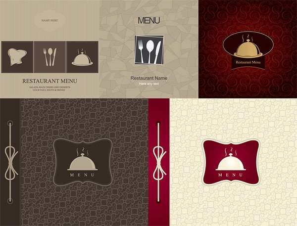 restaurant menu cover vector