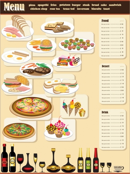 restaurant menu design 01 vector