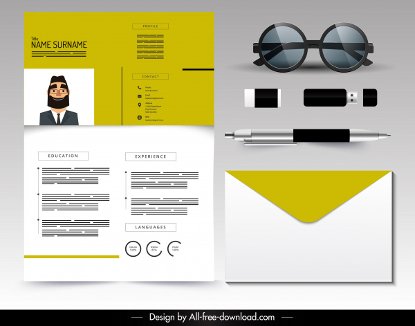 resume template modern simple plain design