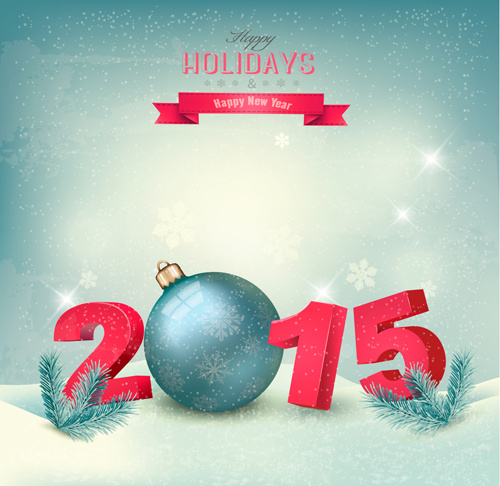 retro15 new year holiday vector background 