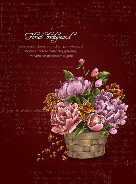 retro background with floral vector