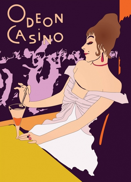 Retro Casino Poster Vector