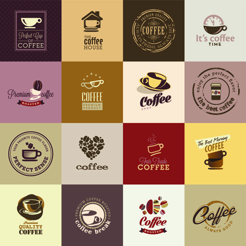 retro coffee logos creative design vector