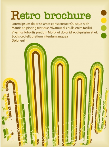 brochure background template retro colorful bending lines decor