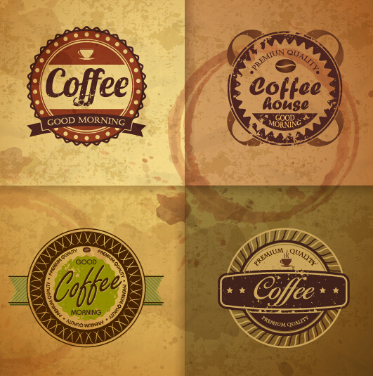 retro design coffee label vector
