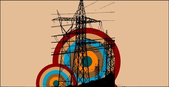 Retro electric tower free vector graphics