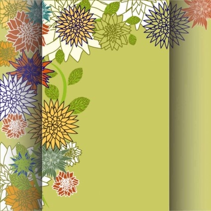 retro floral background hand drawing vector 