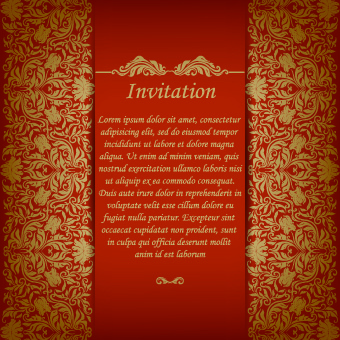 retro floral invitation vector 