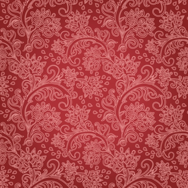 flower pattern classical flat sketch dark red decor