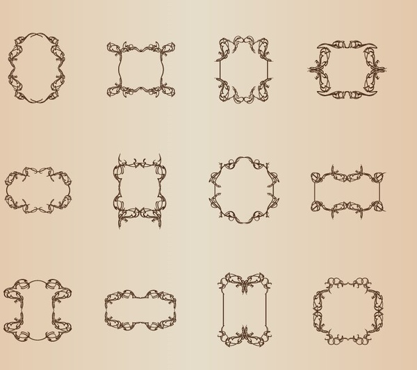 retro frames vector set