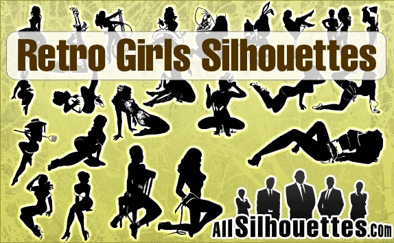 Retro Girls Silhouettes