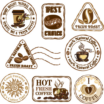 Download Retro labels and stickers coffee vector Free vector in ...