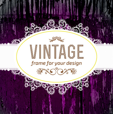 retro lace with wooden background vector