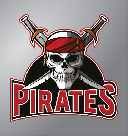 retro pirates logo vector 
