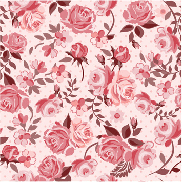 retro styles roses seamless pattern vector