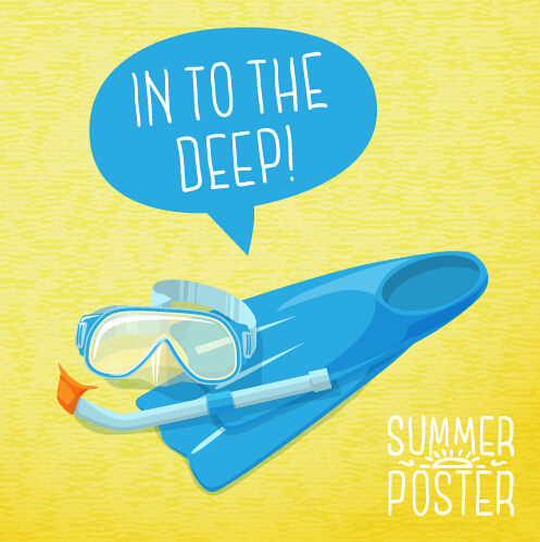 retro summer advertising poster vector set