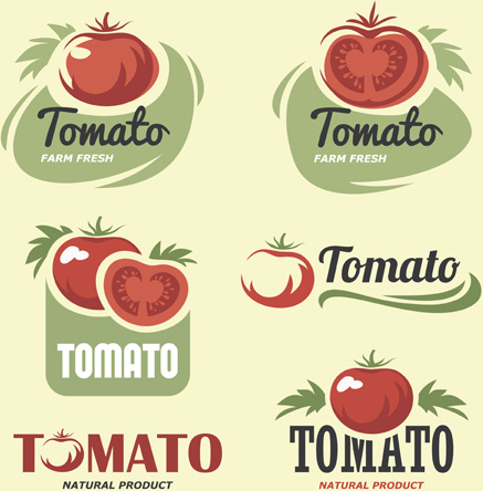 retro tomato logos creative design vector
