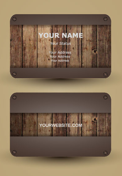 retro wooden cards vector 