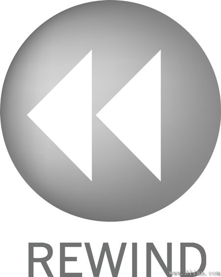 rewind icon vector 