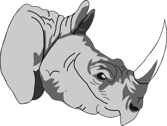 Rhinoceros 3d clip art 