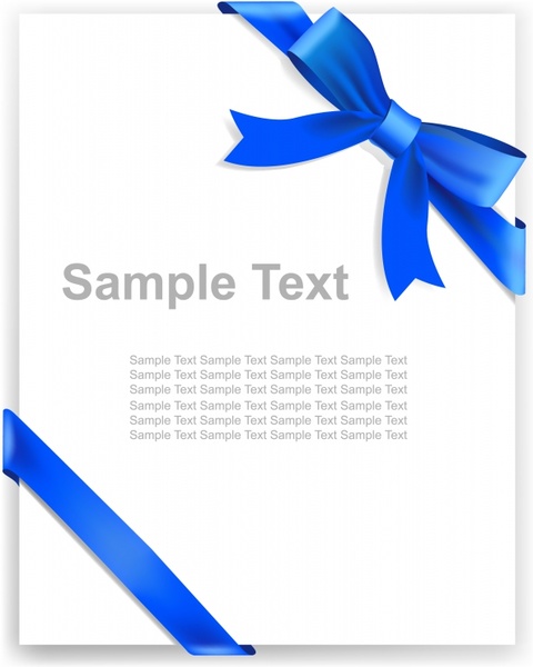 document decor template elegant 3d blue bow sketch