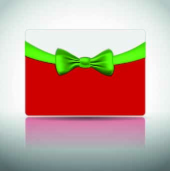 ribbon christmas card vector