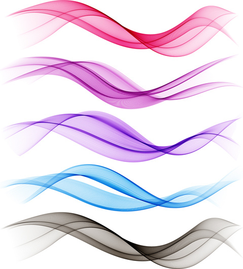 ribbon waves design vector 