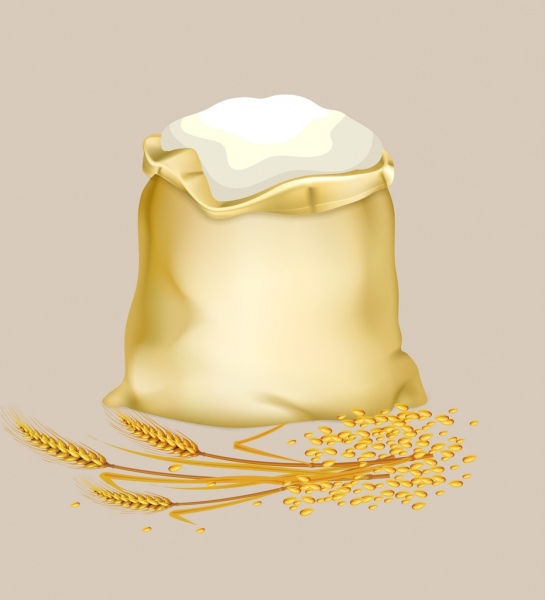 rice bag icon shiny yellow design 