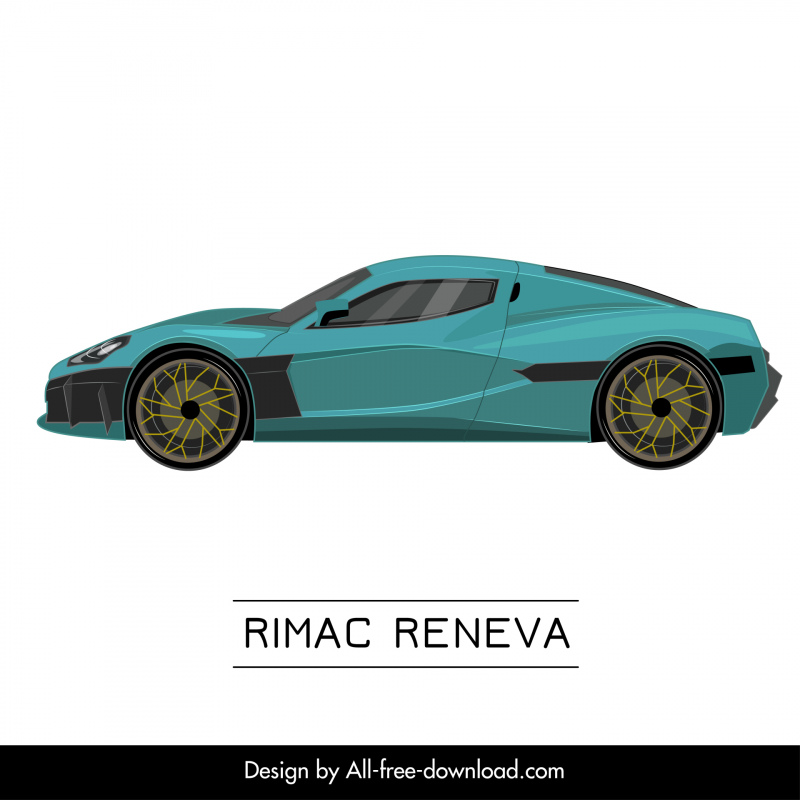 rimac reneva car model icon modern side view design 
