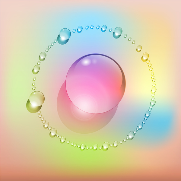 ring of colorful sphere orb background