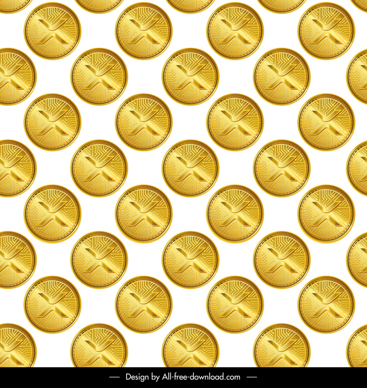 ripple coin virtual cryptocurrency pattern shiny repeating decor