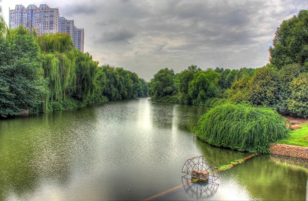 riverside landscape in nanjing china 