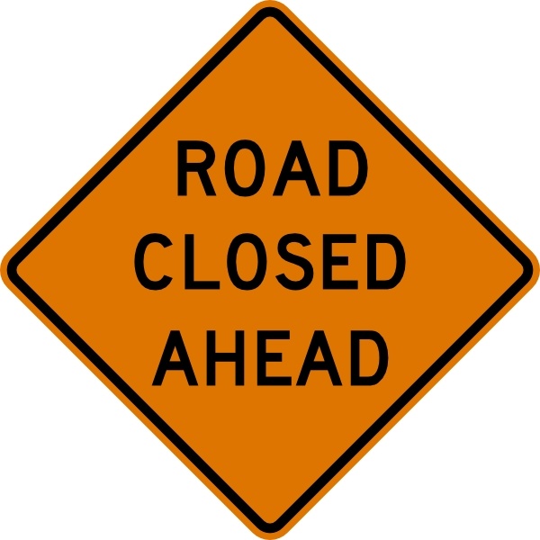 Road Closed Ahead Sign clip art 